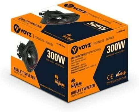 400 Watt 3.5" Piezo Super Horn Tweeters Aluminum Diaphragm 4-8 ohms - Black Housing with Capacitor 1 Pair (2pcs) (PET-1943) in Kuwait