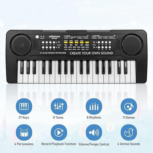 Electric Piano Beginner Musical Keyboard with Microphone Dual Power Supply System USB Charging or Batteries (Battery Not Included) in Saudi Arabia