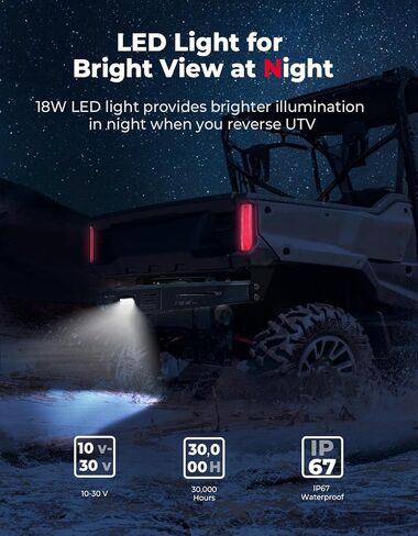 KEMIMOTO Rear Bumper with LED Light Compatible with Pioneer 1000 2016-2023, Pioneer 1000-6 2023-2024, Steel Tubing, Impact Resistant Rear Guard, Water-Resistant Bright View, Protection Accessories in Saudi Arabia