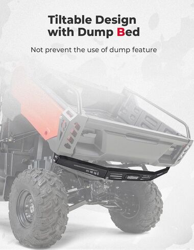 KEMIMOTO Rear Bumper with LED Light Compatible with Pioneer 1000 2016-2023, Pioneer 1000-6 2023-2024, Steel Tubing, Impact Resistant Rear Guard, Water-Resistant Bright View, Protection Accessories in Saudi Arabia