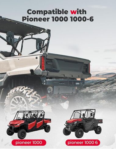 KEMIMOTO Rear Bumper with LED Light Compatible with Pioneer 1000 2016-2023, Pioneer 1000-6 2023-2024, Steel Tubing, Impact Resistant Rear Guard, Water-Resistant Bright View, Protection Accessories in Saudi Arabia