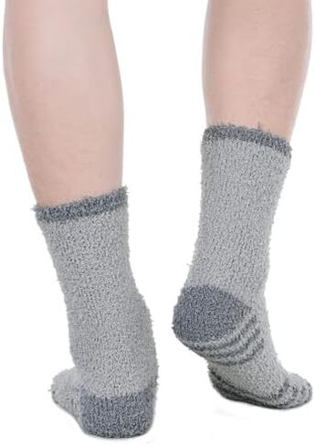 Mens Fuzzy Slipper Socks Fluffy Cozy Socks Unisex Winter Warm Sleep Socks Crew Fleece Socks Women in Saudi Arabia