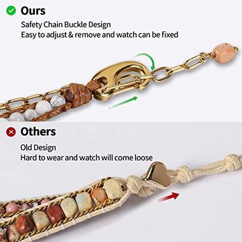 Handmade Boho Watch Band Compatible with Apple Watch 49MM 45MM 44MM 42MM 41MM 40MM 38MM Beaded Wrap Bracelet for iWatch Ultra, Series SE/9/8/7/6/5/4/3/2/1, Fancy Strap for Women in Saudi Arabia