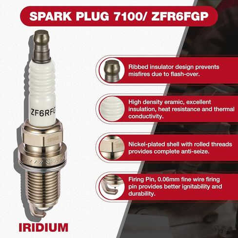 5019 شمعات إشعال إيريديوم متوافقة مع Ford Edge Flex Fusion Taurus Taurus X Lincoln MKS MKT MKX MKZ Mercury Sable لـ LTR5GP 3.5L 3.7L V6 (مجموعة من 6) in Kuwait