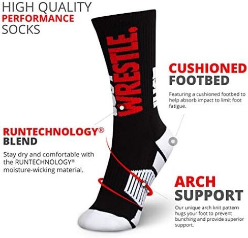 Just Wrestle Woven Mid-Calf Socks | Youth & Adult Sizes in Kuwait