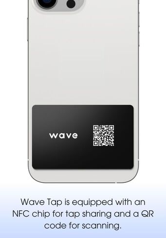 بطاقة عمل رقمية من Wave - بطاقة عمل NFC مع صنبور ذكي للجزء الخلفي من الهاتف - رمز QR وعلامة NFC لتبادل معلومات الاتصال الاحترافية والوسائط الاجتماعية والمواقع الإلكترونية والمزيد (iPhone وAndroid) in Kuwait