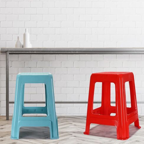 10 Pieces Stackable Classroom Stools 18 Inch Plastic Stools Step Stool Nesting Stools Colorful Plastic Seat Light Duty Large Plastic Stool for Students Classroom Home Office Shower Favors in Saudi Arabia