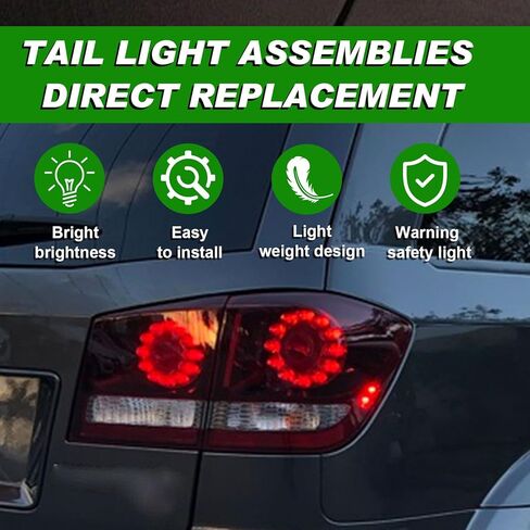 Outer Tail Lights Compatible with Dodge Journey 2011-2020 Rear Taillights Assembly Led Brake Light Tail Lamp Left Driver Side in Kuwait