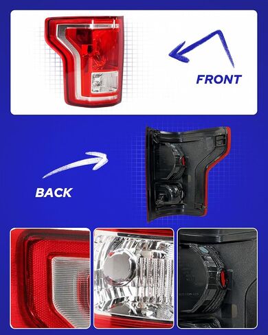 AUTOONE F150 مجموعة المصابيح الخلفية من مصنع تصنيع المعدات الأصلية لاستبدال المصابيح الخلفية لعام 2016 2017 Ford F-150 SSV/ 2015 2016 2017 Ford F-150 Lariat، XL، XLT جانب السائق (LH) in Kuwait