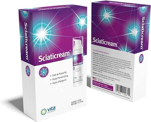 Vita Sciences SciatiCream - كريم لدعم العصب الوركي مع زهرة الأرنيكا، B1، B5، B6، MSM، الألوة وزيت جوز الهند. تركيبة مهدئة سريعة المفعول… in Kuwait