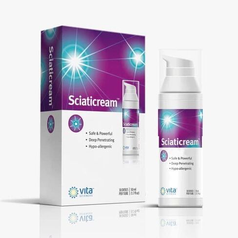 Vita Sciences SciatiCream - كريم لدعم العصب الوركي مع زهرة الأرنيكا، B1، B5، B6، MSM، الألوة وزيت جوز الهند. تركيبة مهدئة سريعة المفعول… in Kuwait
