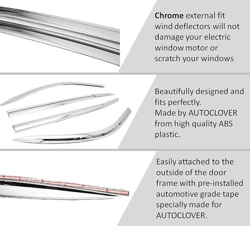 AUTOCLOVER Tape-On Rain Guards Window Visors 6 Pcs Set for Toyota Highlander 2020 2021 2022 2023 2024 / Window Deflectors, Out-Channel Vent Shades (Black) in Saudi Arabia