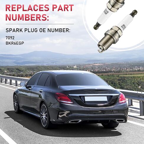 7092 شمعات إشعال إيريديوم 4 عبوات متوافقة مع أكورا هوندا دودج ميتسوبيشي تويوتا كامري كورولا RAV4 سولارا بونتياك فيبي لكزس سكيون xB tC 1.8L 2.0L 2.4L 2.5L L4 H4 لاستبدال BKR6EGP in Kuwait