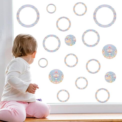 51PCS Birds Static Window Decals for Bird Strikes - Anti-Collision Window Clings to Save Birds from Window Collisions,Non Adhesive Prismatic Window Clings, Rainbow Stickers in Kuwait