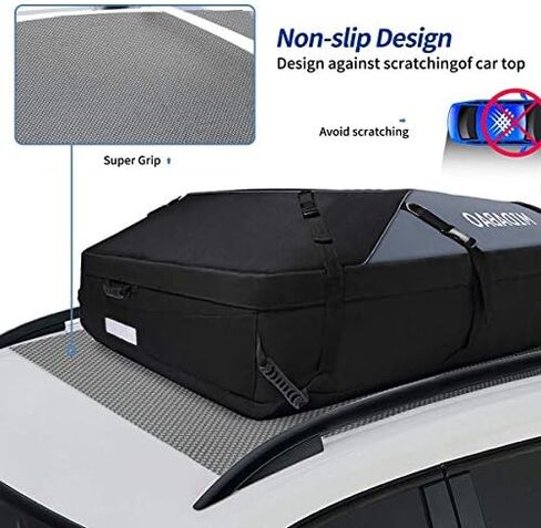 ميداباو حامل سقف السيارة 20 مكعب مقاوم للماء - حقيبة سقف السيارة - حامل سقف السيارة - سحابات مطلية مقاومة للماء - تتضمن حصيرة مضادة للانزلاق - للسيارات مع او بدون رفوف in Kuwait