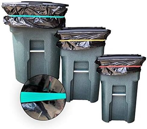 Tuffex Trash Can Bag Bands – (30" Bands (5 Pack) Fits 95-96 Gallon Trash Cans) Quickly & Easily Secure Garbage Can Liner To Waste Basket – For BBQ Grill Cover Moving & Shipping Boxes Also in Saudi Arabia