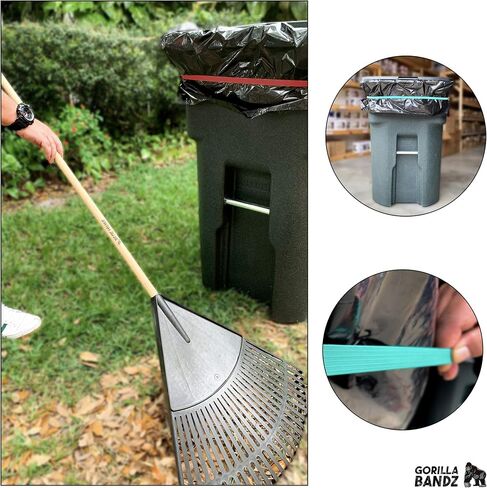 Tuffex Trash Can Bag Bands – (30" Bands (5 Pack) Fits 95-96 Gallon Trash Cans) Quickly & Easily Secure Garbage Can Liner To Waste Basket – For BBQ Grill Cover Moving & Shipping Boxes Also in Saudi Arabia