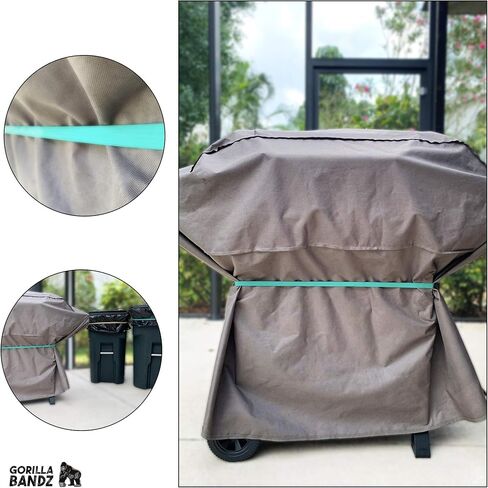 Tuffex Trash Can Bag Bands – (30" Bands (5 Pack) Fits 95-96 Gallon Trash Cans) Quickly & Easily Secure Garbage Can Liner To Waste Basket – For BBQ Grill Cover Moving & Shipping Boxes Also in Saudi Arabia
