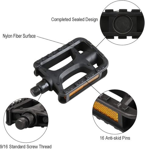 دواسات الدراجة، دواسات الدراجة الجبلية، دواسات الدراجة خفيفة الوزن لدواسة MTB BMX، دواسات ألياف النايلون المضادة للانزلاق، دواسات دراجة الطريق المغزلية 9/16 بوصة، دواسات منصة الدراجة in Kuwait