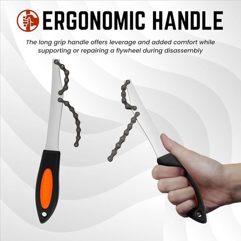 Flexzion Chain Whip - Bike Cassette Removal Tool Sprocket Remover with Rubber Coated Handle Grip - Compatible with Shimano, Sram Cassette Sprocket Remover in Saudi Arabia