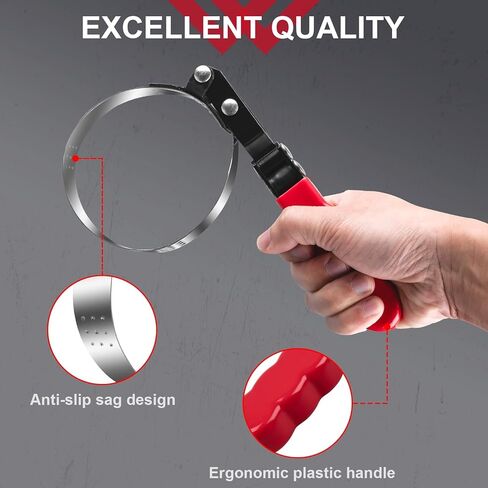 5 PCS Oil Filter Swivel Wrench Set, Standard Oil Filter Removal Tool, 2-1/2 "to 4-5/8" (63.5mm to 116mm) Adjustable 12" Oil Filter Pliers, Stainless Steel Oil Filter Wrenches in Kuwait