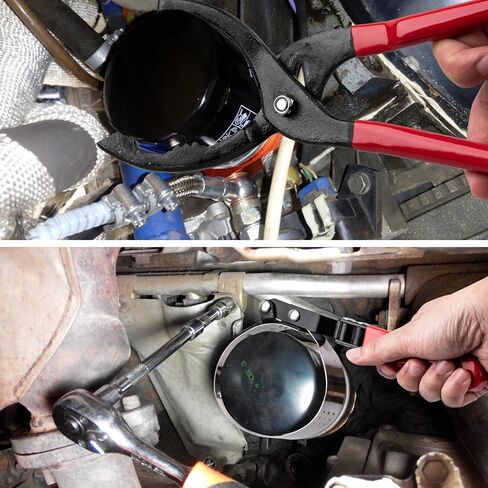 5 PCS Oil Filter Swivel Wrench Set, Standard Oil Filter Removal Tool, 2-1/2 "to 4-5/8" (63.5mm to 116mm) Adjustable 12" Oil Filter Pliers, Stainless Steel Oil Filter Wrenches in Kuwait