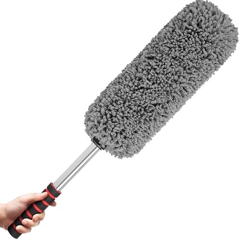 Relentless Drive Car Duster Exterior Scratch Free - Premium Microfiber Duster for Car - Long Secure Extendable Handle, Removes Pollen, Dust & Lint - Large Duster for Car, Truck, SUV, RV & Motorcycle in Saudi Arabia