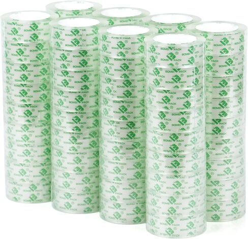 BOMEI PACK 14 بكرة شريط شفاف كريستالي، عبوات شريط شفاف للموزع، شريط حرفي لتغليف الهدايا، المنزل، لوازم المكتب المدرسية، 3/4 بوصة × 1000 بوصة in Kuwait