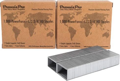 PowerForce-175 Heavy Duty Staples Refill, 3/4" Leg Length - Superior Steel, Chisel-Point, 2-175 Sheet Capacity - Compatible with Most Heavy Duty Staplers, 2000 in Kuwait