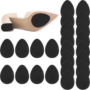 PEASUG 24Pcs Anti Slip Shoe Grips on Bottom of Shoes, Self Adhesive Non Slip Shoe Pads Stickers, Rubber High Heels Non-Skid Shoes Gummi Sole Protector, Black