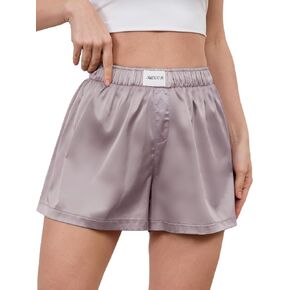 Mawor Womens Silk Summer Boxer Shorts Soft Comfy Pajama Sleep Lounge Satin Bottoms Sweat Cute Flowy Loose Pj Sleepwear