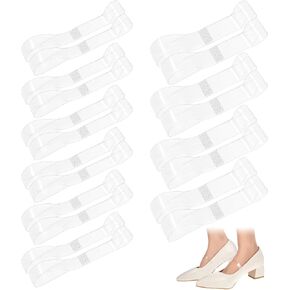 10 Pairs Invisible Shoe Straps for Heels, Transparent Replacement Heel Straps, Adjustable Ankle Straps, High Heel Strap for Loose Shoes for Women