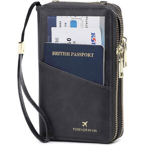 US-B Passport Wallet, RFID Blocking Passport Holder Large Capacity, Lightweight PU Document Organizer for Women (Pink) in Kuwait