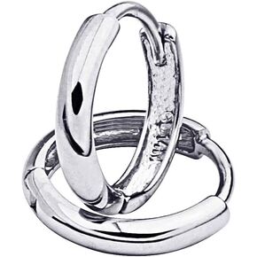 14K أصفر أو أبيض الذهب 1.5 ملم أقراط Huggie (8 × 8 مم)