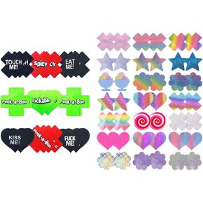 Nipple Pasties Pack - Rainbow & Green (30 Pairs)