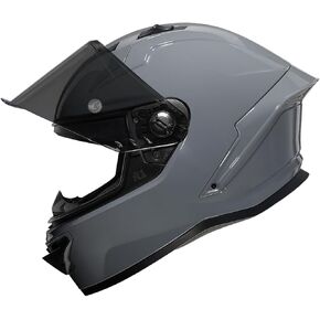 Full Face Helmet Motorcycle Motorbike Street Bike Racing Helmets for Adults FF352 DOT Approved,Motocross Helmet with Vortex Generator and Magnetic Visor(with Black Visor) Gray,XL