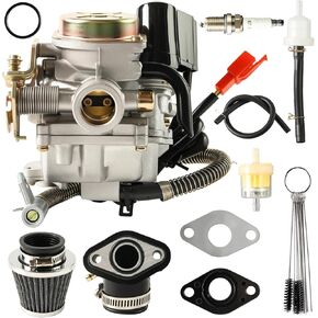 GY6 49CC 50CC Carburetor متوافق مع Taotao Go Kart 4 Stroke 139Qmb Scooter Moped PD18J Carb مع مشعب السحب