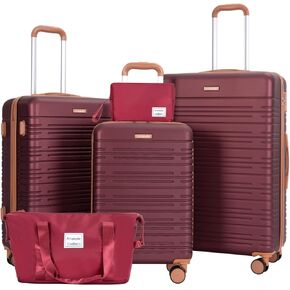 Amalodie Luggage Sets 5 Piece Suitcases with Double Spinner Wheel,Suitcase Set ABS Hard Case Luggage with TSA Lock and Durable Waterproof Travel Luggage