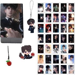 Love and deepspace Caleb Sylus LOMO Cards 50pcs Cosplay Game Card 57x86mm,Pin,Keychain, backpack chain, Mobile phone chain set of 4 Caleb apple (Rafayel) in Saudi Arabia