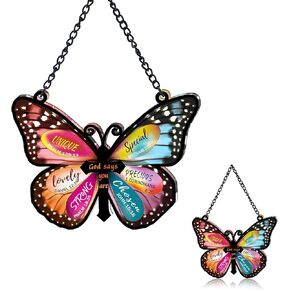 Butterfly Hanging Decorations Butterfly Gift For Women Friends Christian Inspirational Gifts For Women Sister Spiritual Gift For Her Acrylic Suncatchers For Windows Hanging
