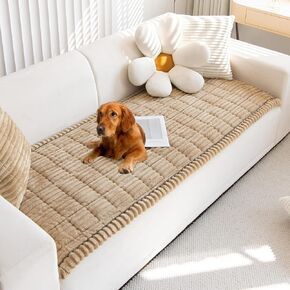 Mivnue Pet Couch Cover, Couch Covers for Dogs, Washable Dog Sofa Covers Couch Protector, Fuzzy Non Slip Couch Slipcover Pet Friendly (Cream, 27.6" x 59.1")
