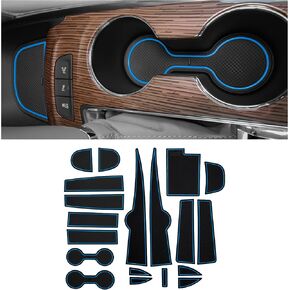 CupHolderHero Compatible with Chevy Malibu Accessories 2016-2024 Premium Custom Interior Non-Slip Anti Dust Cup Holder Inserts, Center Console Liner Mats, Door Pocket Liners 18pc Set (Blue Trim)