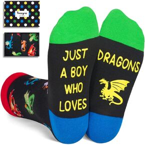 Dragon Socks for Kids - Silly Crazy Socks for Boys, Dragon Gifts for Kids