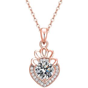 14K الذهب على شكل وليون 1 قيراط D-Color VVS2 قلادة قلادة الماس للنساء