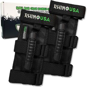 Rhino USA Heavy-Duty Roll Bar Grab Handles for 4x4 and Jeep - Premium Nylon Off-Road Grab Handles for 2"-3" Cages - Self-Fastening, Anti-Slip, Adjustable, and Superior Grip