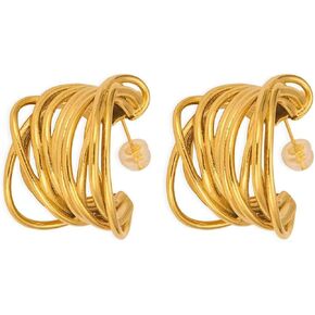 Chunky Gold Vintage Statement Hoop Earrings