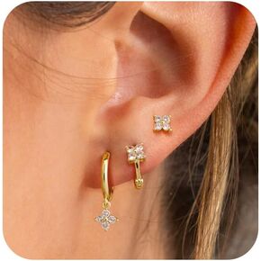 أقراط Gold Hoop للنساء ، صغيرة 14 ألفًا مطلية بالذهب Huggie Hoop أقراط دانتيكات داكن مداخن حلق غضروف بسيط من أجل المجوهرات المتعددة الثقبة