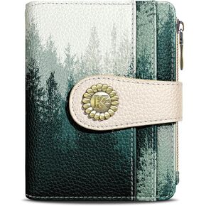 Skull Mushroom Snake Night Small Rfid Women Wallet Bifold Zipper Coin Pocket PU Leather Compact Cash Credit Card Holder Travel Wallet for Female Ladies Teen Girls 1 ID Window 10 Card Slots