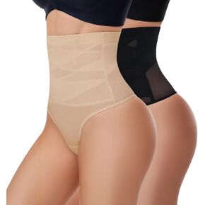 2 PCS Tummy Control Shapewear Thong Shorts Seamless Body Shaper High Waisted Underwear for Women