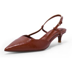 Women's Pumps Slingback Kitten Heels Closed Toe for Women Sexy Slip on Shoes Full Genuine Leather in Saudi Arabia